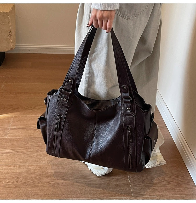 VIVIAN | Stoere Leren Dames Tas Met Uniek Design & Ritsen – Strak, Modieus & Handig
