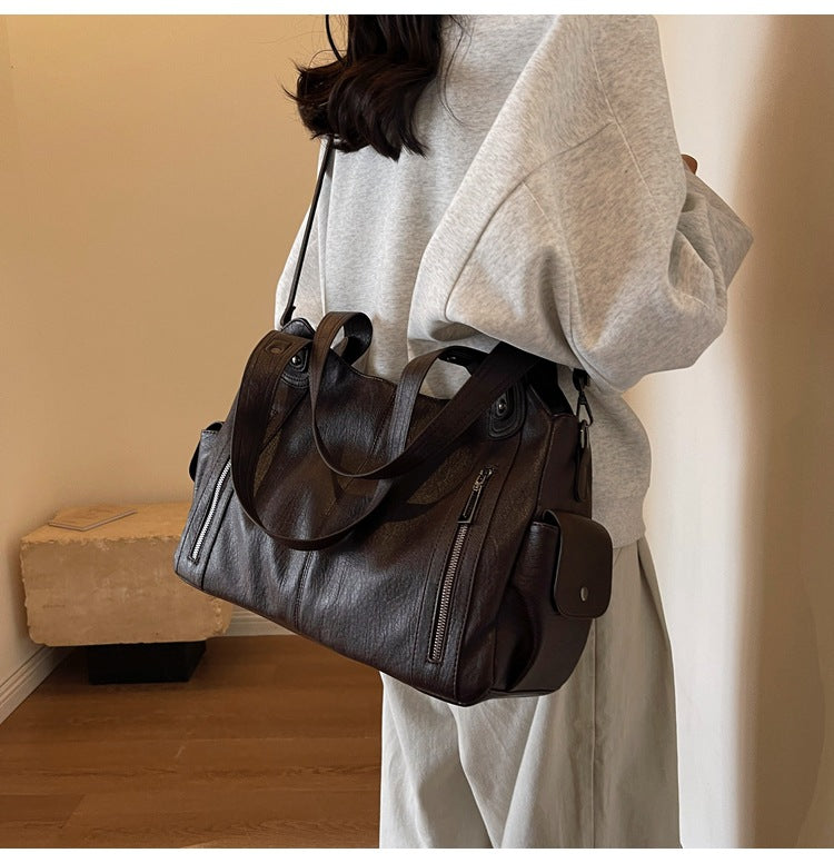 VIVIAN | Stoere Leren Dames Tas Met Uniek Design & Ritsen – Strak, Modieus & Handig