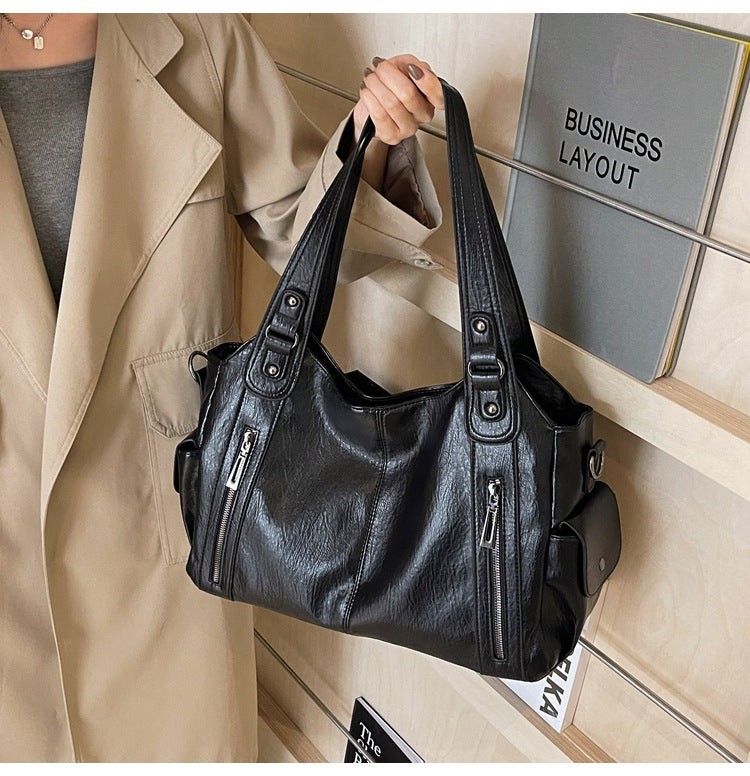 VIVIAN | Stoere Leren Dames Tas Met Uniek Design & Ritsen – Strak, Modieus & Handig