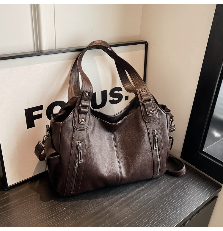 VIVIAN | Stoere Leren Dames Tas Met Uniek Design & Ritsen – Strak, Modieus & Handig