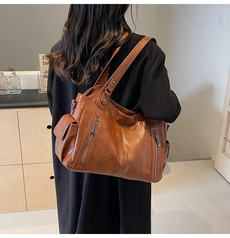 VIVIAN | Stoere Leren Dames Tas Met Uniek Design & Ritsen – Strak, Modieus & Handig