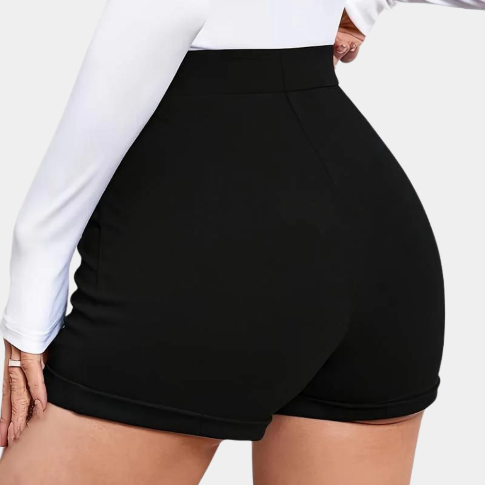 AILY | Elegante Dames Zomer Short met Gouden Knopen - Flatterend & Verfijnd