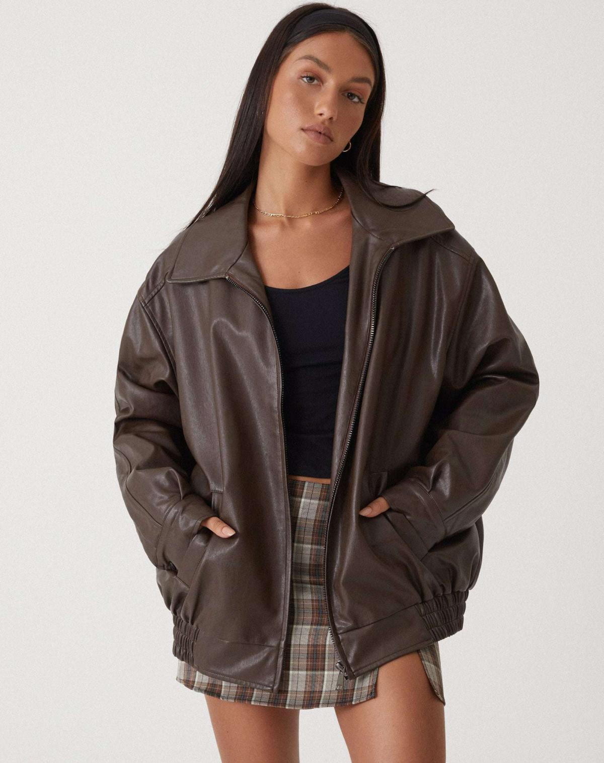 AMARA | Oversized Leren Damesjas – Tijdloze Look & Comfort, Perfect Als Tussenjas
