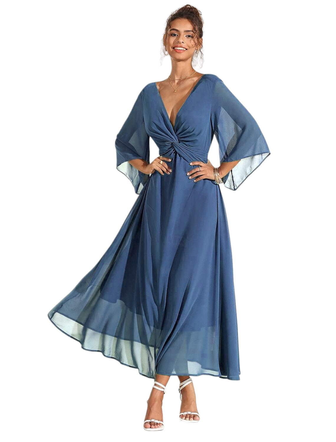 CELINE | Elegante Cocktail Maxi Jurk Voor Dames Met Tijdloze Pasvorm & Uniek Borst Design