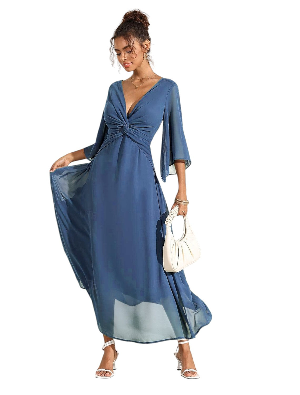 CELINE | Elegante Cocktail Maxi Jurk Voor Dames Met Tijdloze Pasvorm & Uniek Borst Design