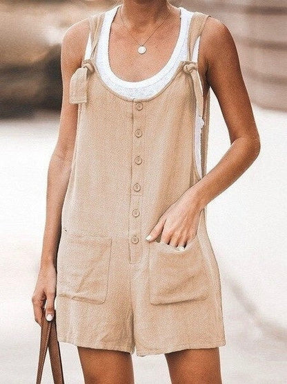 SANNE | Casual Zomer Jumpsuit Voor Dames Met Knopen en Zakken - Zomers, Luchtig & Stijlvol