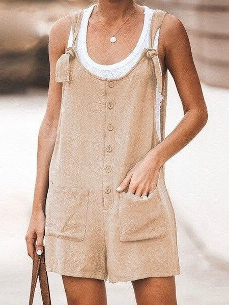 SANNE | Casual Zomer Jumpsuit Voor Dames Met Knopen en Zakken - Zomers, Luchtig & Stijlvol