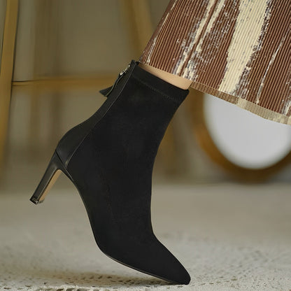 SEREEN | Dames Enkellaarsjes met Slanke Hak en Luxe Look