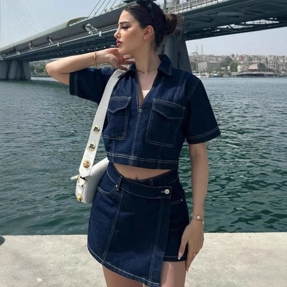GIULIA | Denim Set – Trendy, Uniek & Zelfverzekerd!