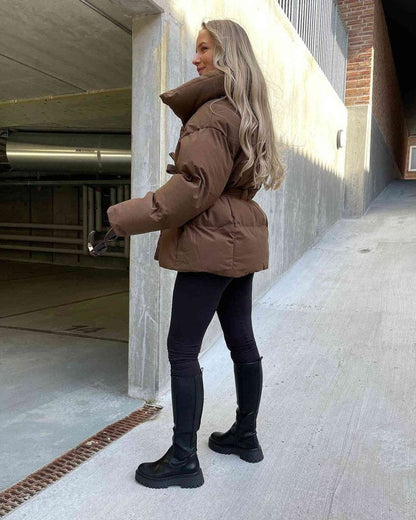 Gewatteerde Winterjas Met Ceintuur Voor Dames – Warm, Stijlvol & Perfect Voor IJskoude Dagen