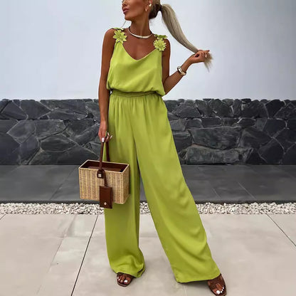 NOELLE | Satin Flower Jumpsuit – Stralend, Trendy & Uniek!