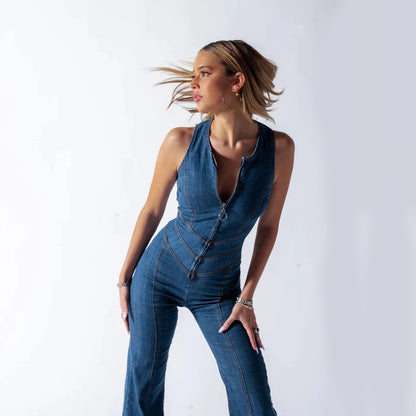 MANON | Denim Jumpsuit – Tijdloos, stijlvol & perfect gevormd!