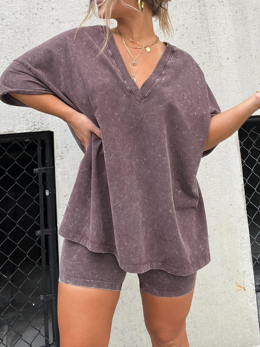 TOVA | Tweedelige Dames Comfort Set - Oversized Shirt Met Sportief Broekje