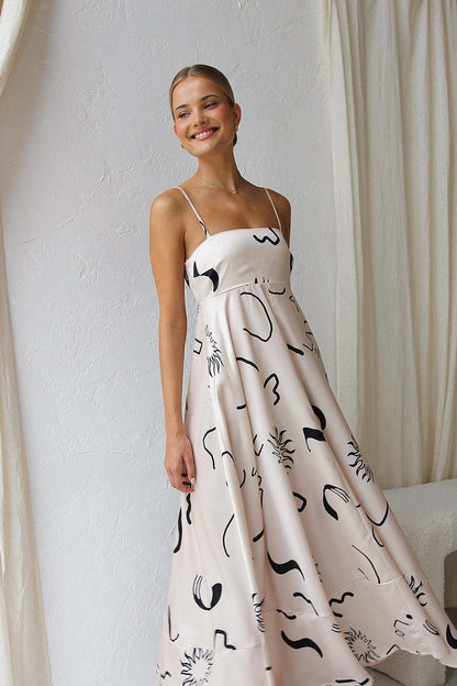 CHANTAL | Zomerse Maxi Jurk Voor Dames Met Grafische Print - Ibiza Style & Comfortabel