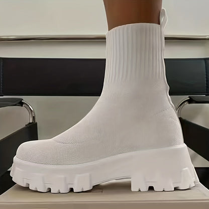 LOWEN | Casual Stretch Boots Voor Dames Met Dikke Zool - Stijlvol & Comfortabel