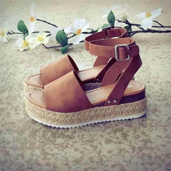 POLLY | Verfijnde Zomer Sandalen Voor Dames Met Geweven Zool - Zomers, Stijlvol & Comfortabel