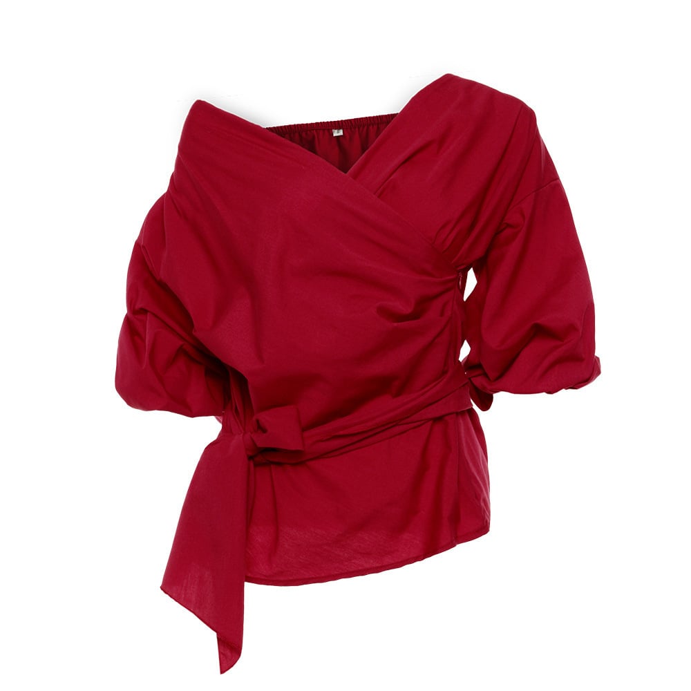 NOËLLE | Korte Kanten Overhemdblouse Met Strik – Vrouwelijk, Elegant & Modern
