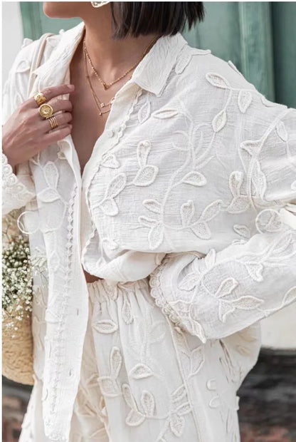 MICHELLE | Geborduurde Dames Zomer Set - Luxe, Stijlvol & Comfortabel