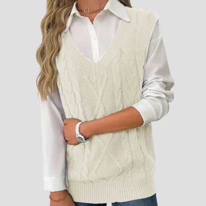 Mouwloze Gebreide Damestrui – Klassiek, Warm & Perfect Voor Layering