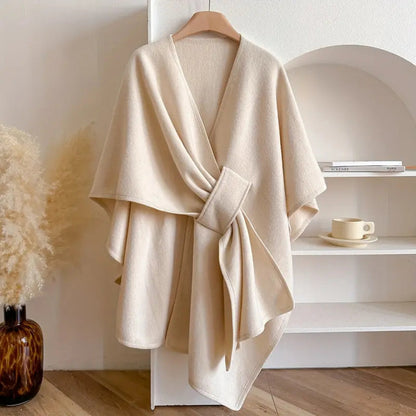 Winddichte Poncho Voor Dames | Warme Chic Shawl Voor Herfst En Winter