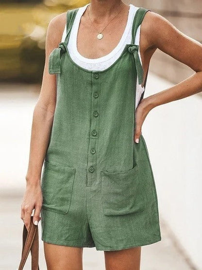 SANNE | Casual Zomer Jumpsuit Voor Dames Met Knopen en Zakken - Zomers, Luchtig & Stijlvol