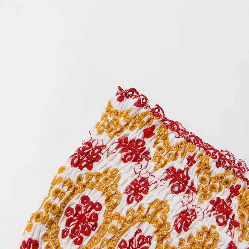 LYORA | Strapless Smocked Mini Jurk van Katoen – Romantisch, Licht & Zomers