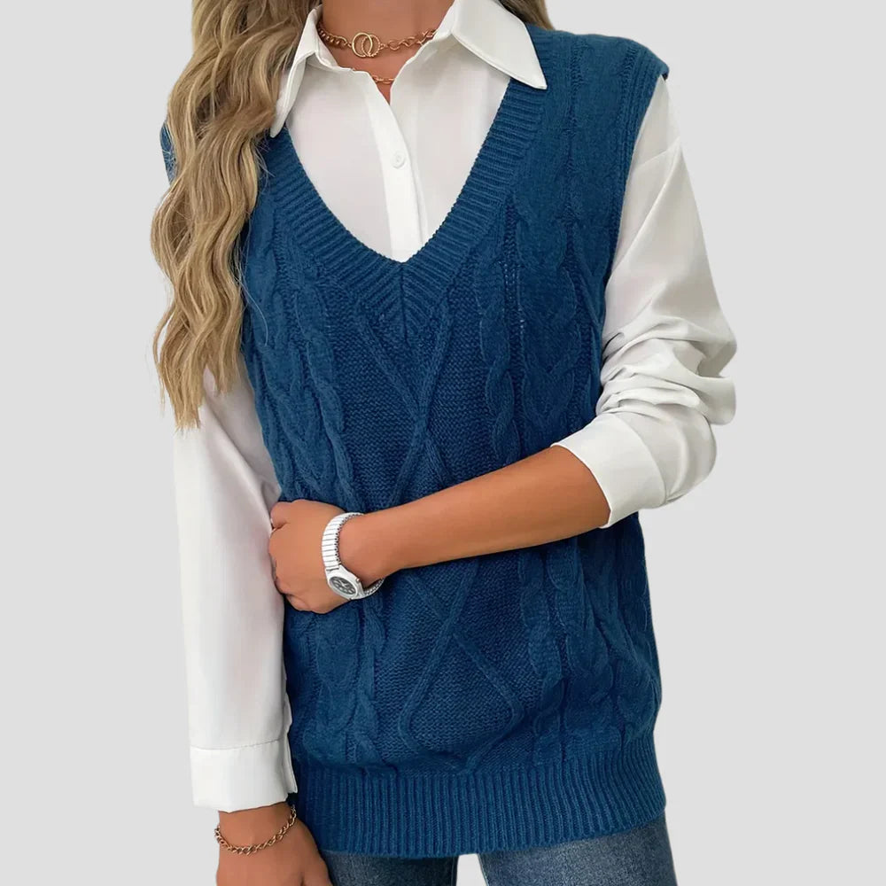 Mouwloze Gebreide Damestrui – Klassiek, Warm & Perfect Voor Layering