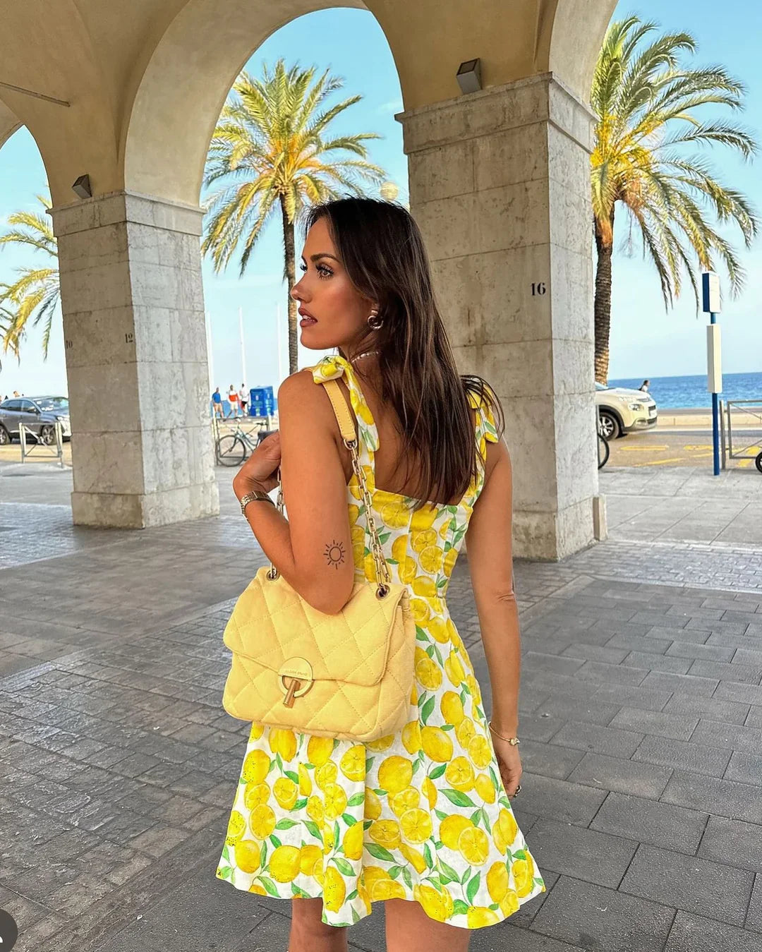 LEMONA | Zomerse Jurk Met Citroenen Print - Luchtig, Fris & Elegant