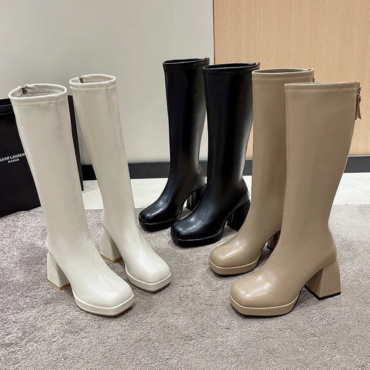 ODESSA | Elegante Hoge Dames Laarzen Met Blokhak - Comfortabel & Modieus