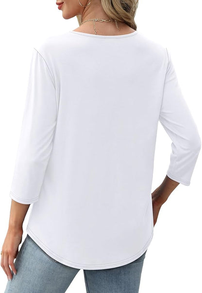 AFKE | Casual Dames Shirt Met Ronde Hals & Verticale Textuur op de Borst - Verfijnd & Comfort
