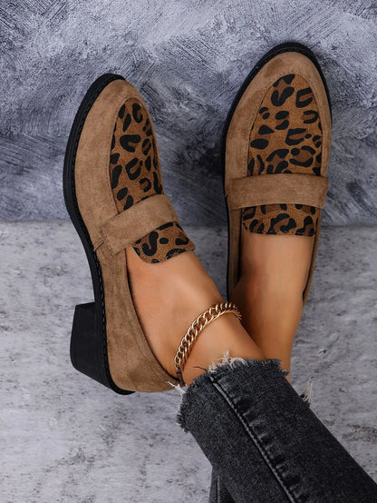 ARIA | Dames Luipaard Loafers Met Hak – Trendy, Comfortabel & Verfijnd