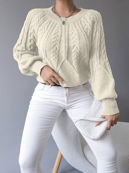 Gebreide Trui Voor Dames | Warme Lantaarnmouw Trui Voor Herfst & Winter