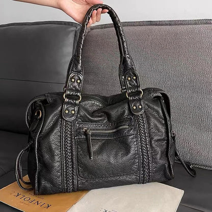 JEOARA | Leren Vintage Draagtas voor Dames – Elegant, Functioneel & Tijdloos