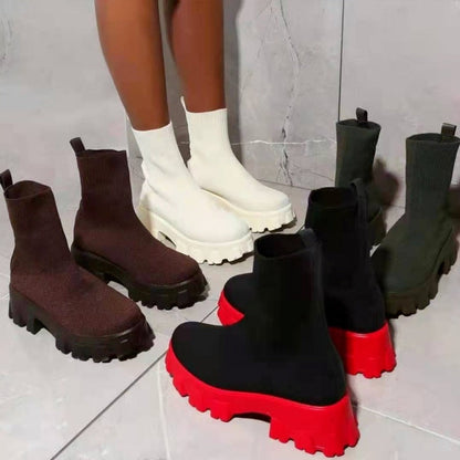 LOWEN | Casual Stretch Boots Voor Dames Met Dikke Zool - Stijlvol & Comfortabel