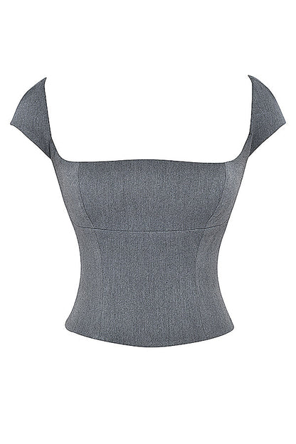 ROSALIE | Grijze Rok + Top Set Voor Dames - Elegant, Chic & Uniek