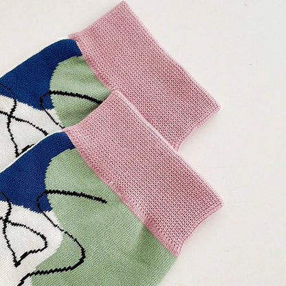 Casual Abstract Sokken – Kleurrijk, Artistiek & Comfortabel Katoen