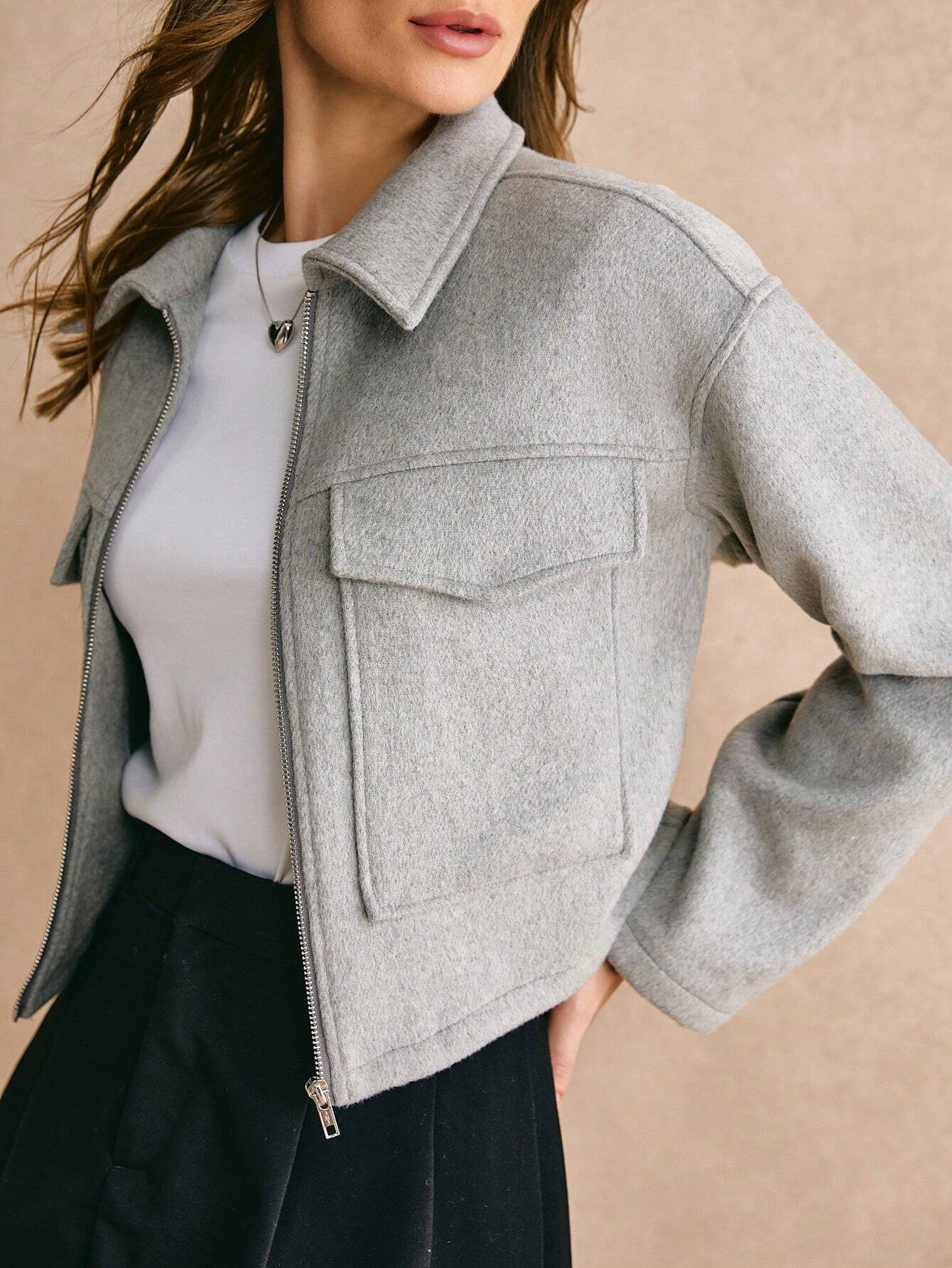FELICE | Casual Korte Tussen Jas Voor Dames Met Zak Design - Modieus & Comfortabel