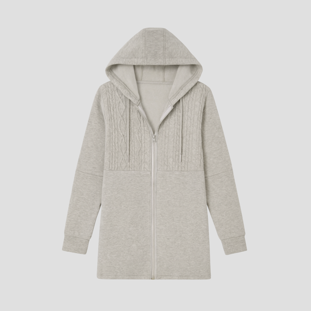 Lange Zip-Up Dames Hoodie Cardigan – Waar Comfort Luxe Ontmoet