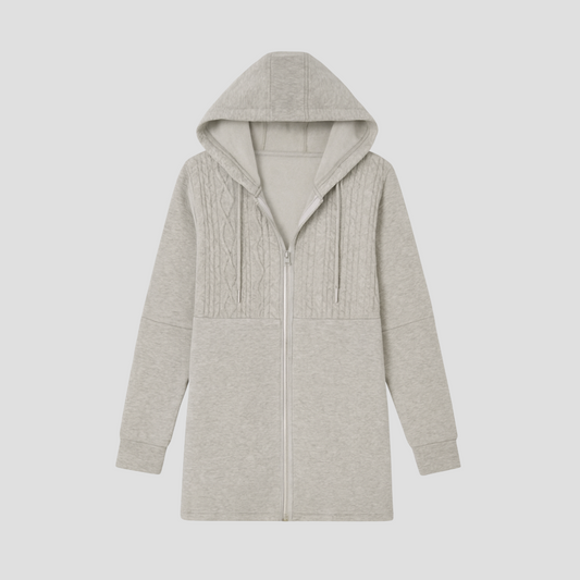 Lange Zip-Up Dames Hoodie Cardigan – Waar Comfort Luxe Ontmoet