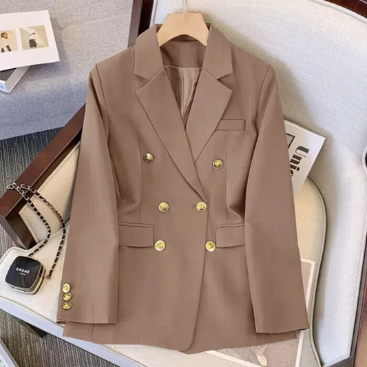 FENNA | Luxe Dames Blazer Met Klassieke Gouden Knopen - Chic & Elegant