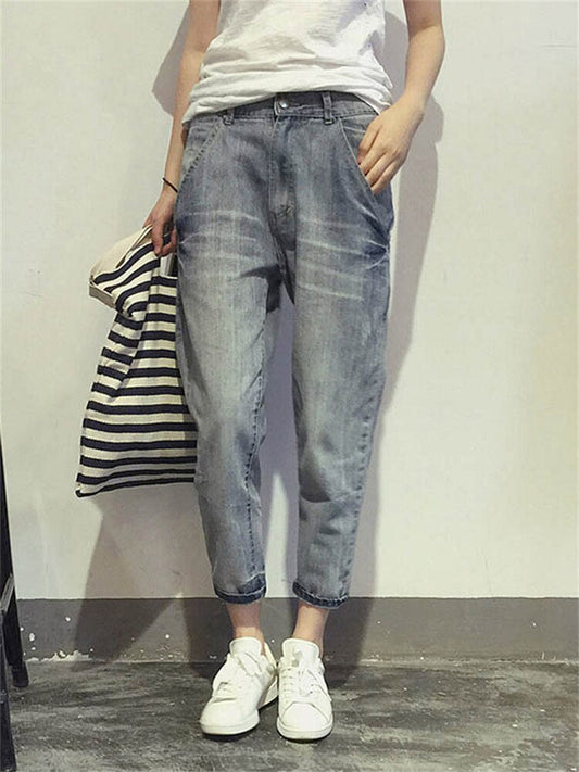 FENNA | Dames Jeans Met Relaxed Fit – Mid Waist, Cropped Lengte & Opgerolde Zoom