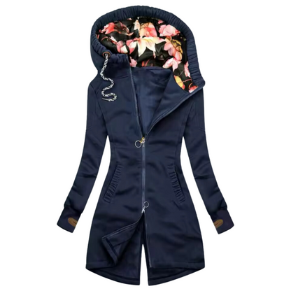 Lang Vest Dames Met Bloemen Print | Elegant, Warm & Verfijnd