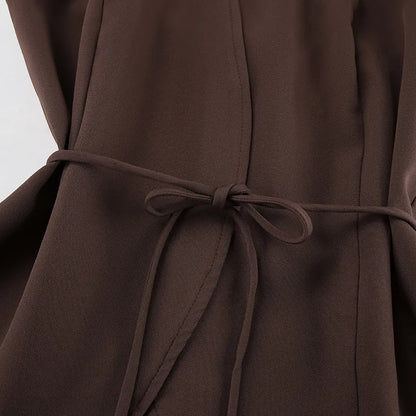 JADE | Strapless Tweedelige Set Voor Dames Met Vetersluiting En Wijde Pijpen – Elegant, Luchtig, Trendy