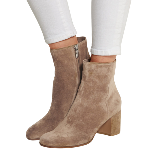 INARIA | Tijdloze Enkellaarzen Met Suede Look en Rits - Chic, Elegant & Comfortabel
