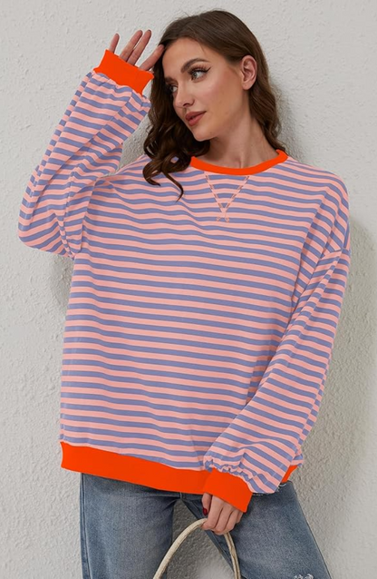 FIEN | Gestreepte Oversized Dames Sweater - Stijlvol & Elegant