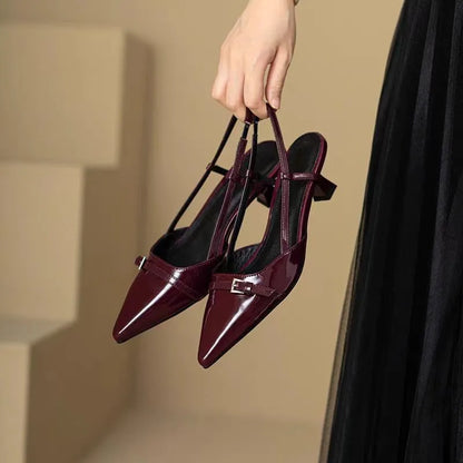 HAZEL | Klassieke Puntige Slingback Hakken Met Glans Lak - Elegant, Chic & Comfortabel