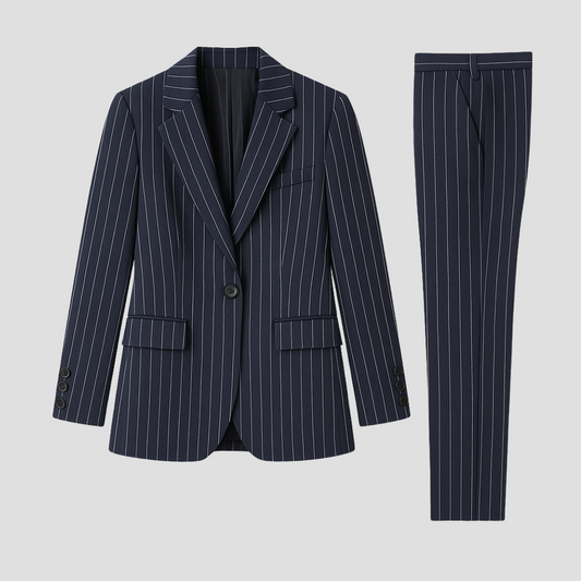 Dames Gestreept Pak Set – Stijl, Klasse En Zelfvertrouwen In Één Outfit