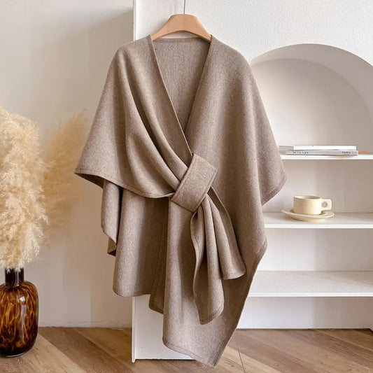 Winddichte Poncho Voor Dames | Warme Chic Shawl Voor Herfst En Winter