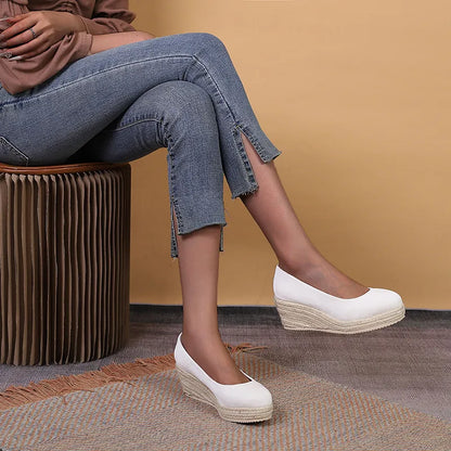 CAMILLE | Dames Plateauschoen met Espadrillezool – Comfort, Verfijning & Zomerse Flair
