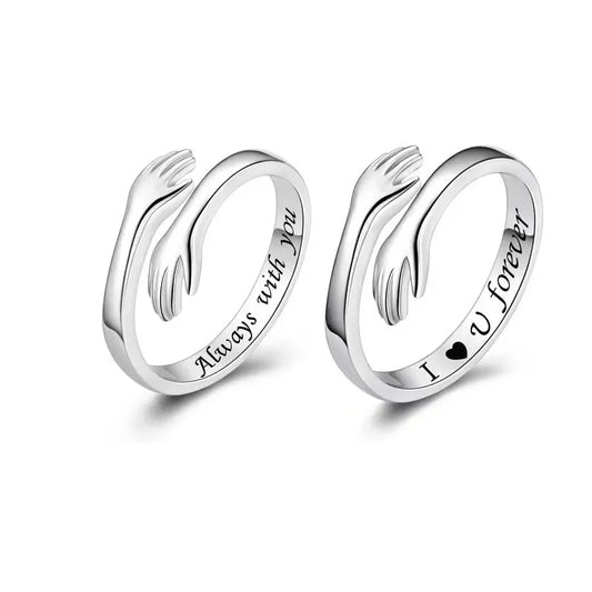 HUG RING | Sterling Zilveren Knuffelring met Diepe Betekenis – Draagbare Liefde en Genezing